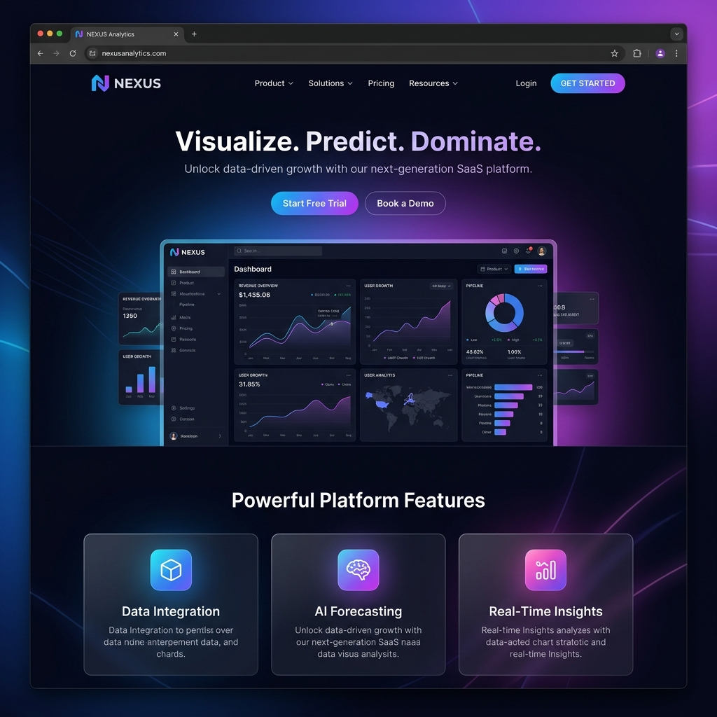 Nexus SaaS template preview